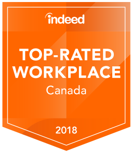 Indeed Top-Rated Workplace Canada 2018 Badge