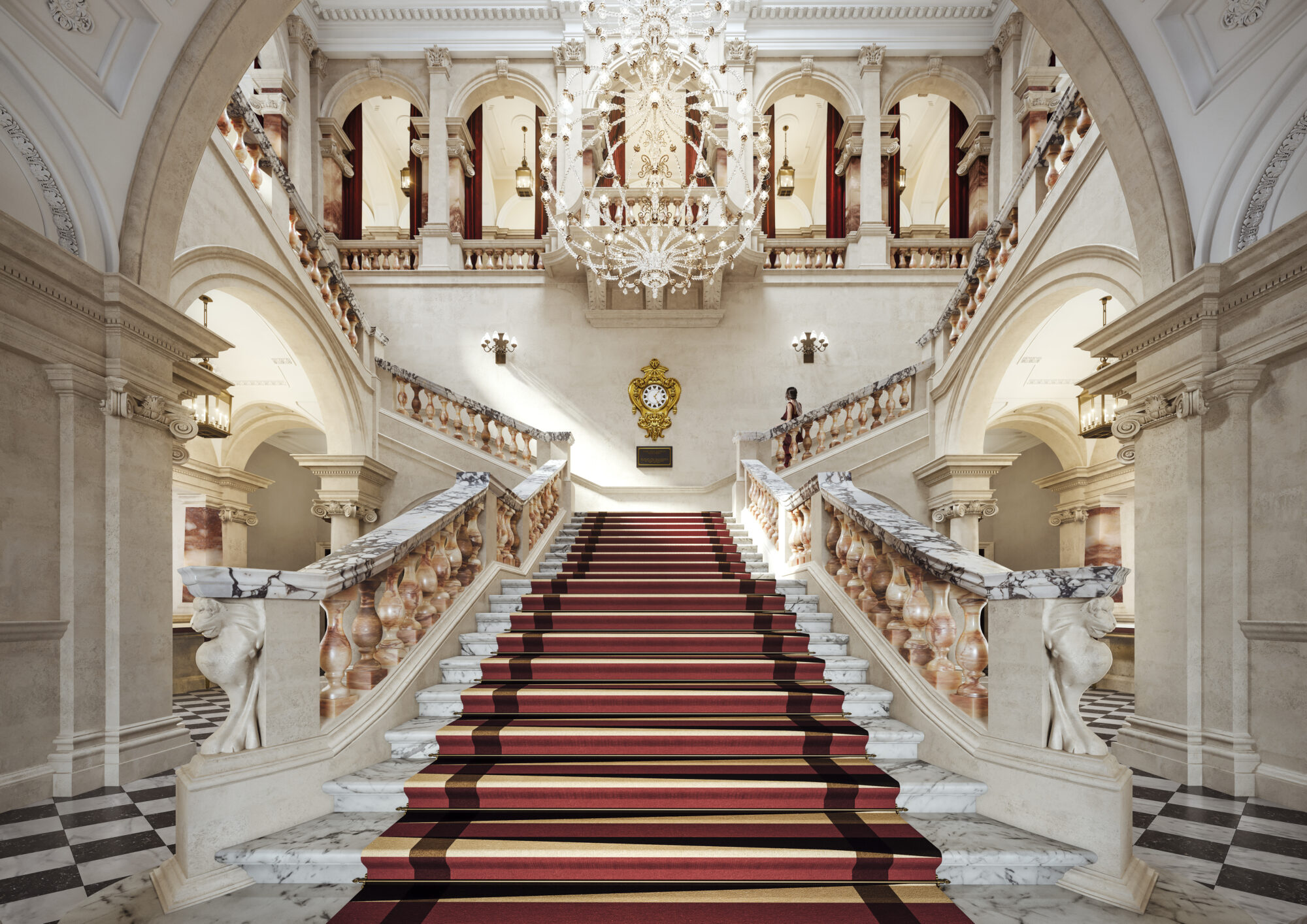 The Grand Staircase of Raffles London at The OWO, Whitehall, London.jpg