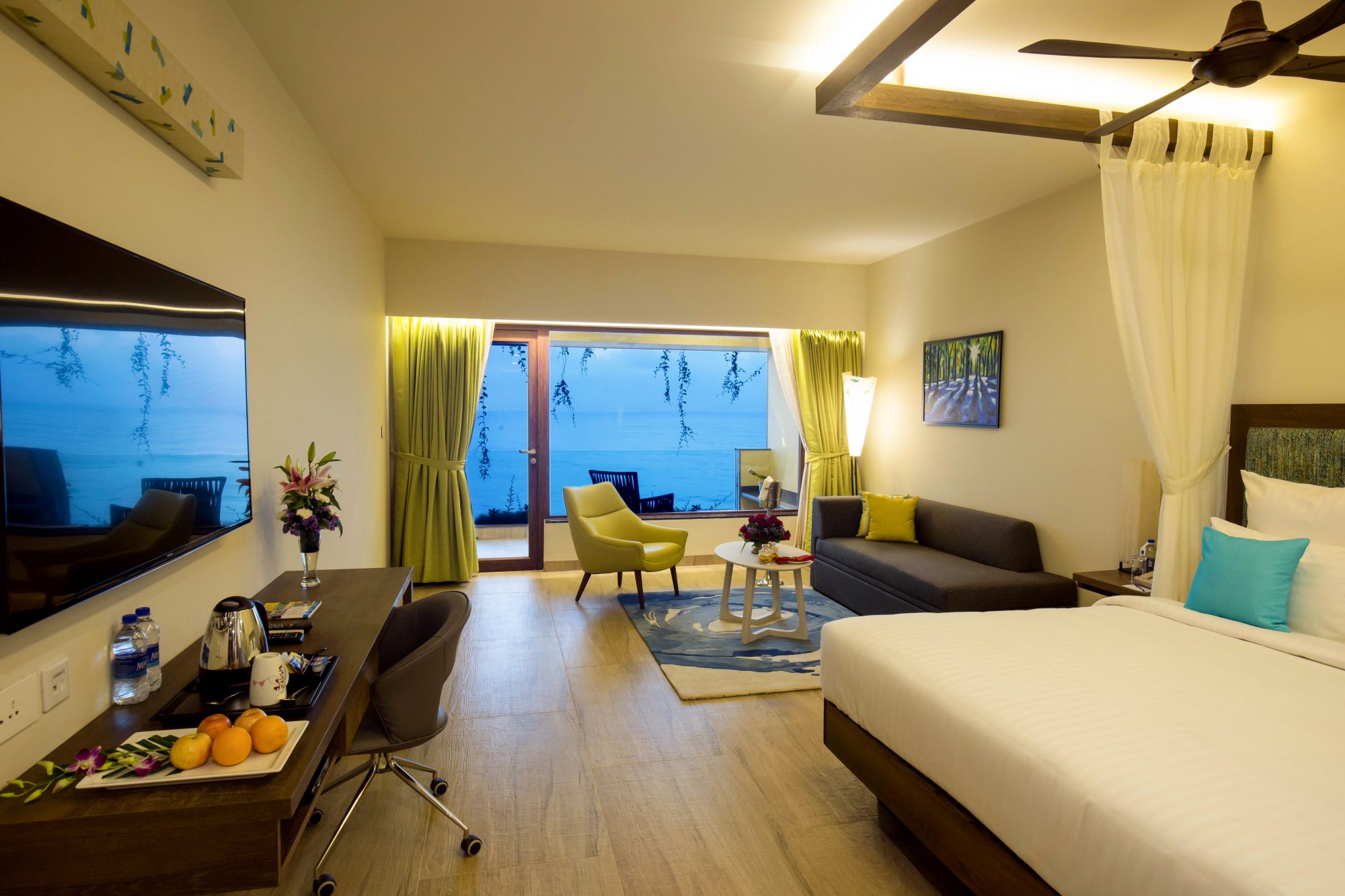 Rooms overlooking the sea at Varun Beach Bheemili Resort-jpg