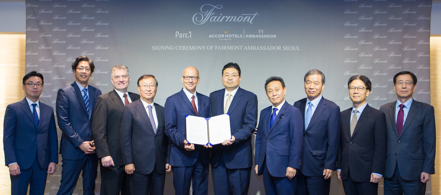 Signing ceremony for Fairmont Ambassador Seoul
