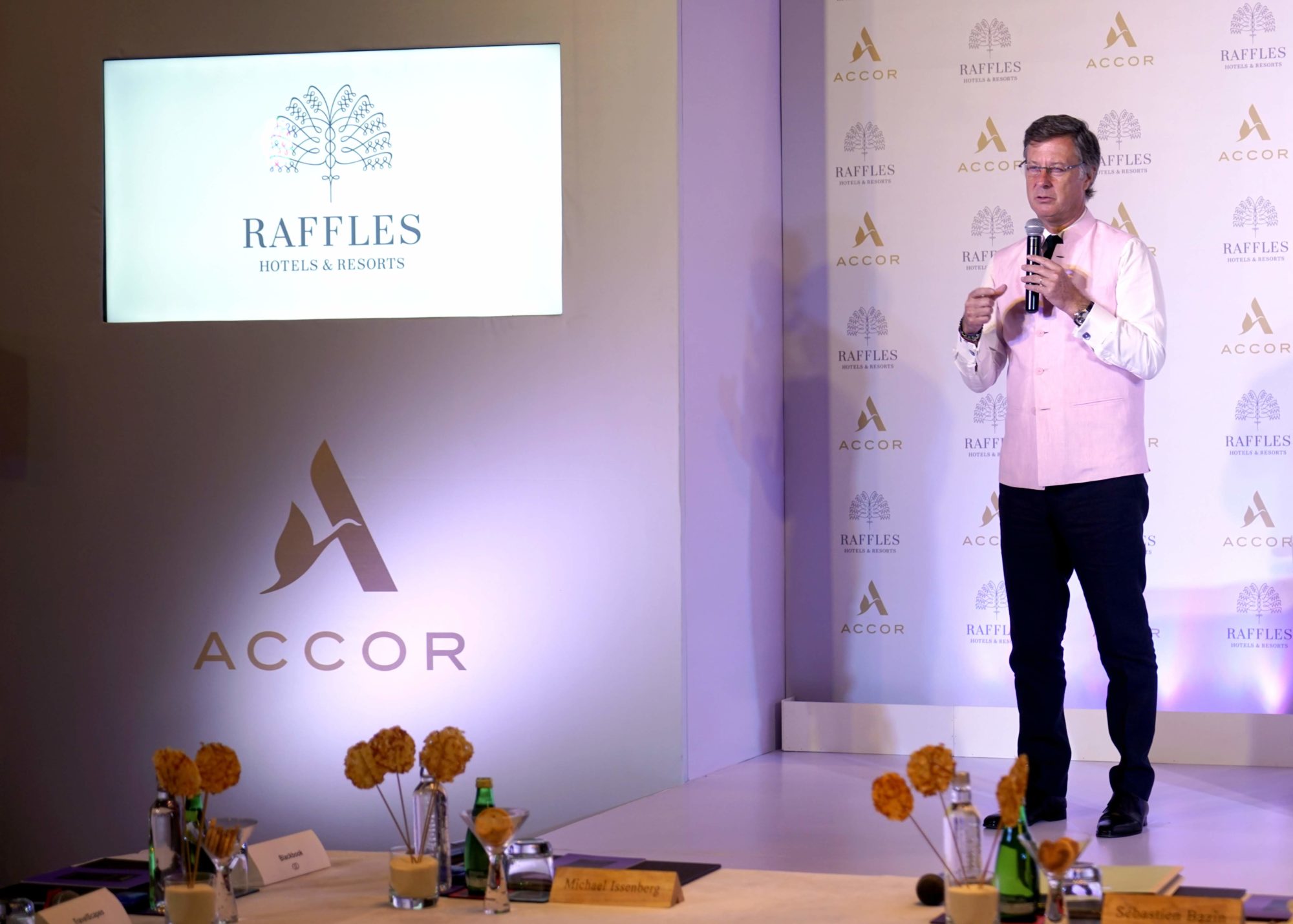 Sébastien Bazin, Chairman and CEO Accor announcing the launch of Raffles in Udaipur & Jaipur in India