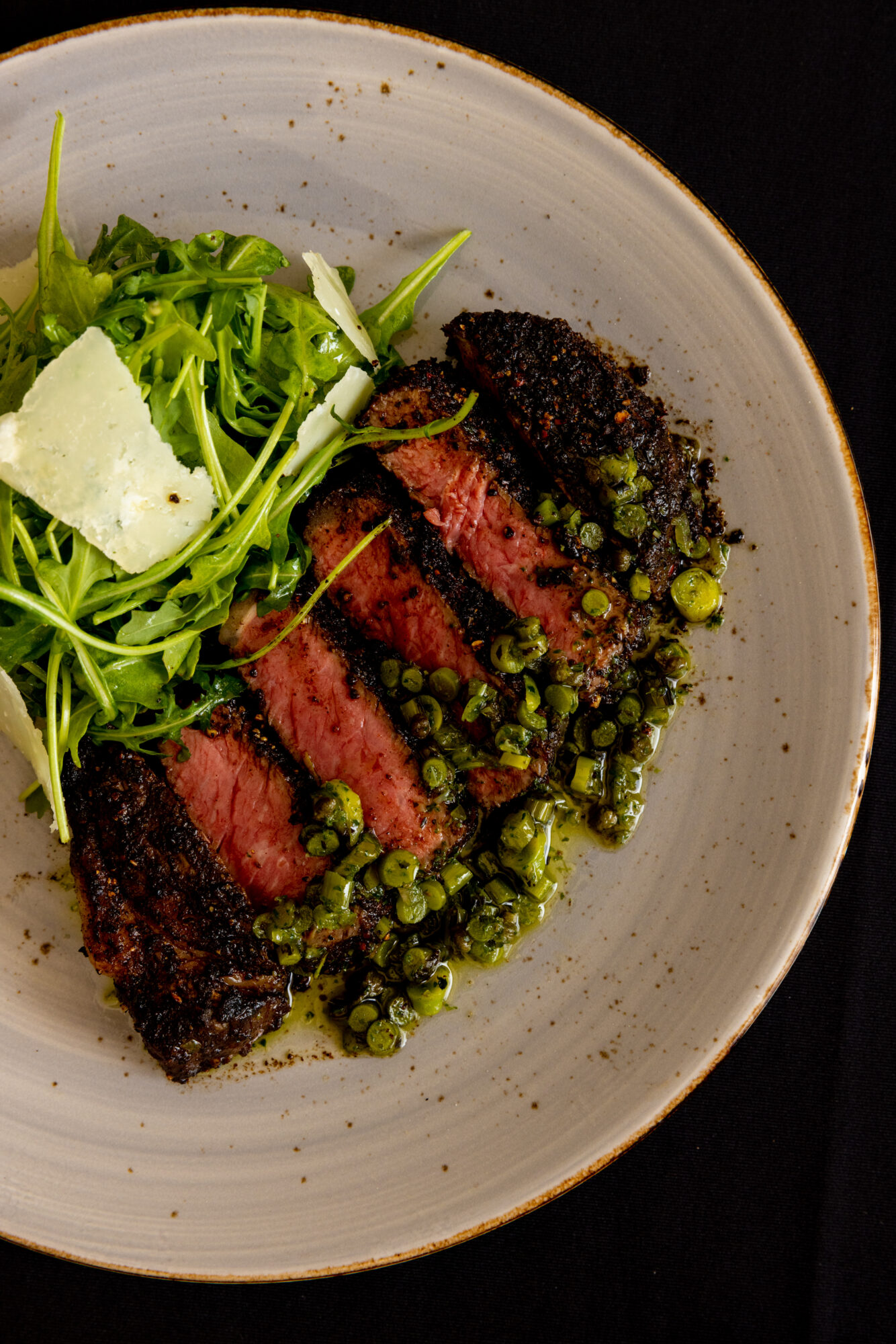 TheCliff_Porcini Rubbed Wagyu Striploin served with Green Garlic, Salsa Verde.jpg